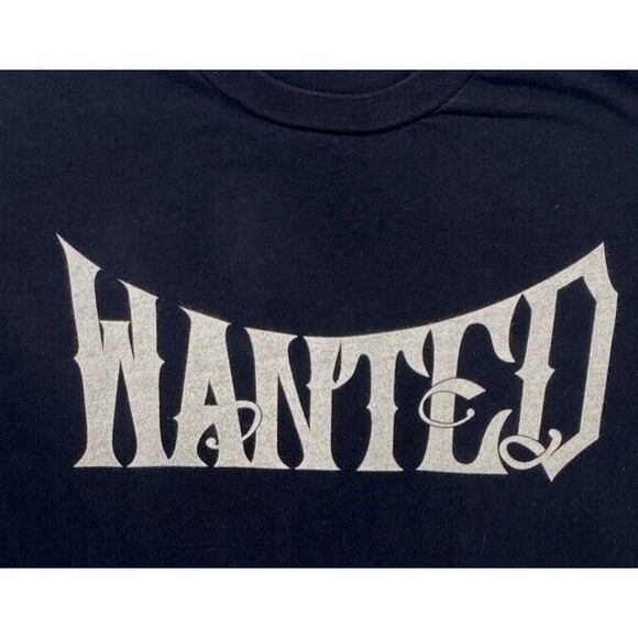 Wanted Mens Size Large Black Shirt Made in USA Graphic Street Urban Athletic Fit - Picture 2 of 4